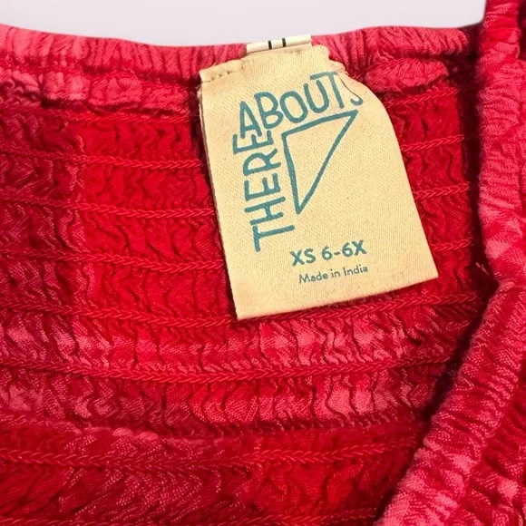 Thereabouts Charming Red And Pink Plaid Smocked Girls Blouse Size XS 6-6X - Picture 6 of 9